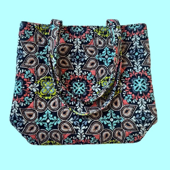 Two-Piece Vera Bradley Set Retired Sierra Villager Tote Bag Crossbody Wallet EUC - Picture 2 of 16